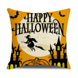 Happy Halloween 4PCS Home Cotton Decorative Pumpkin Lantern Throw Pillow Case Cushion Covers For Sofa Couch Bed Chair