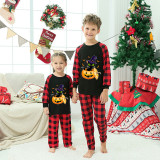 Halloween Matching Family Pajamas Exclusive Design Cat And Pumpkin Black Pajamas Set
