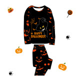 Halloween Matching Family Pajamas Exclusive Design The Witch Pumpkin Ghost Faces Print Black Pajamas Set
