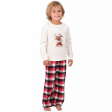 Christmas Matching Family Pajamas Exclusive Design Snowflake Deer Feliz Navidad White Pajamas Set