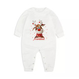 Christmas Matching Family Pajamas Exclusive Design Snowflake Deer Feliz Navidad White Pajamas Set