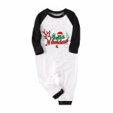 Christmas Matching Family Pajamas Exclusive Design Reindeer Antlers Feliz Navidad Green Plaids Pajamas Set