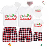 Christmas Matching Family Pajamas Exclusive Design Colorful Pattern Feliz Navidad Short Pajamas Set