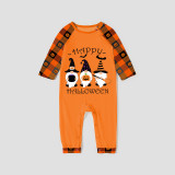 Halloween Matching Family Pajamas Exclusive Design Three Gnomies Orange Plaids Pajamas Set