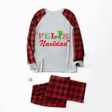 Christmas Matching Family Pajamas Exclusive Design Colorful Pattern Feliz Navidad Gray Pajamas Set
