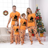 Halloween Matching Family Pajamas Exclusive Design The Witch Orange Stripes Pajamas Set
