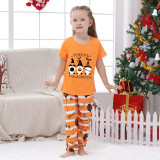 Halloween Matching Family Pajamas Exclusive Design Three Gnomies Orange Stripes Pajamas Set
