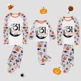 Halloween Matching Family Pajamas Exclusive Design October 31 Tree White Pajamas Set