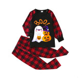 Halloween Matching Family Pajamas Exclusive Design Boo Ghost And Pumpkin Black Pajamas Set