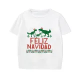 Christmas Matching Family Pajamas Exclusive Design Three Dinosaurs Feliz Navidad Short Pajamas Set