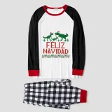 Christmas Matching Family Pajamas Exclusive Design Three Dinosaurs Feliz Navidad White Pajamas Set