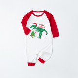 Christmas Matching Family Pajamas Exclusive Design Xmas Tree Dinosaur Feliz Navidad Gray Pajamas Set