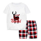 Christmas Matching Family Pajamas Exclusive Design Scarf Deer Feliz Navidad Short Pajamas Set