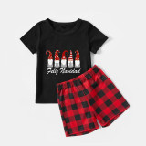 Christmas Matching Family Pajamas Exclusive Design Gnomies  Feliz Navidad Black Pajamas Set