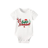 Christmas Matching Family Pajamas Exclusive Design Reindeer Antlers Feliz Navidad Short Pajamas Set