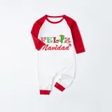 Christmas Matching Family Pajamas Exclusive Design Colorful Pattern Feliz Navidad Gray Pajamas Set