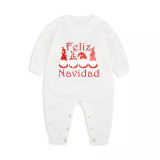 Christmas Matching Family Pajamas Exclusive Design Gnomies Feliz Navidad White Pajamas Set