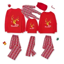 Christmas Matching Family Pajamas Exclusive Design Stars Deer Feliz Navidad Red Pajamas Set