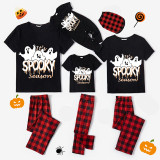 Halloween Matching Family Pajamas Exclusive Design It's Spooky Season Ghosts Black Pajamas Set