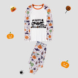 Halloween Matching Family Pajamas Exclusive Design Happy Halloween Bat White Pajamas Set