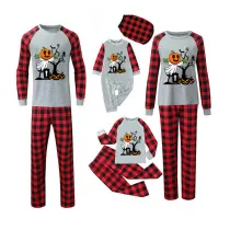 Halloween Matching Family Pajamas Exclusive Design Tomb Pumpkin Gray Pajamas Set