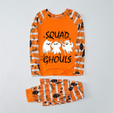 Halloween Matching Family Pajamas Exclusive Design Squad Ghouls Orange Stripes Pajamas Set