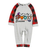 Halloween Matching Family Pajamas Exclusive Design It's Spooky Season Word Art Gray Pajamas Set