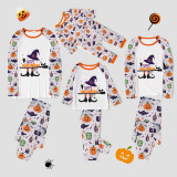 Halloween Matching Family Pajamas Exclusive Design Witch Hat Boots White Pajamas Set