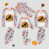 Halloween Matching Family Pajamas Exclusive Design It's Spooky Season Cat White Pajamas Set