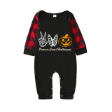 Halloween Matching Family Pajamas Exclusive Design Peace And Love Butterfly Black Pajamas Set
