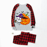 Halloween Matching Family Pajamas Exclusive Design Ghost With Pumpkin Gray Pajamas Set