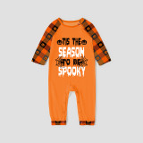 Halloween Matching Family Pajamas Exclusive Design This The Season To Be Spooky Orange Plaids Pajamas Set