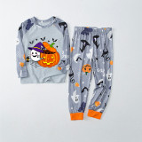 Halloween Matching Family Pajamas Exclusive Design Ghost With Pumpkin White Pajamas Set