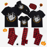 Halloween Matching Family Pajamas Skeleton Hand Love Halloween Black Pajamas Set