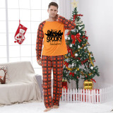Halloween Matching Family Pajamas Exclusive Design It's Spooky Season Ghosts Orange Plaids Pajamas Set