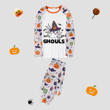 Halloween Matching Family Pajamas Exclusive Design Let's Go Ghouls Ghost White Pajamas Set