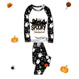 Halloween Matching Family Pajamas Exclusive Design It's Spooky Season Ghosts White Pajamas Set