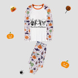 Halloween Matching Family Pajamas Skeleton Peace Love Heart White Pajamas Set