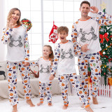 Halloween Matching Family Pajamas Exclusive Design Heart White Pajamas Set