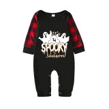 Halloween Matching Family Pajamas Exclusive Design It's Spooky Season Ghosts Black Pajamas Set