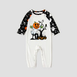 Halloween Matching Family Pajamas Exclusive Design Tomb Pumpkin White Pajamas Set