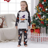 Halloween Matching Family Pajamas Exclusive Design Witch Hat Boots White Pajamas Set