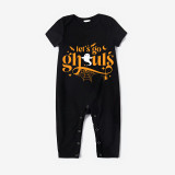 Halloween Matching Family Pajamas Exclusive Design Let's Go Ghouls Black Pajamas Set
