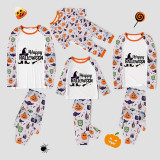 Halloween Matching Family Pajamas Exclusive Design Happy Halloween Witch White Pajamas Set