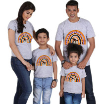 Halloween Matching Family Pajamas Exclusive Design Semi-circle Skull T-shirts