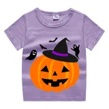Halloween Kids Boy&Girl Tops Witch Hat Pumpkin Ghosts T-shirts