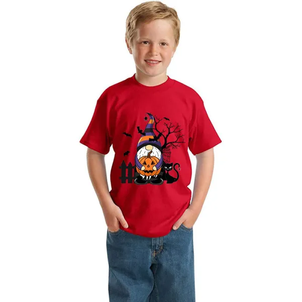 Halloween Kids Boy&Girl Tops Exclusive Design Gnomies With Pumpkin T-shirts