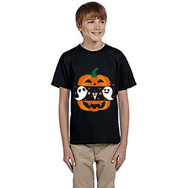 Halloween Kids Boy&Girl Pajamas Boo Pumpkin Two Ghosts T-shirts