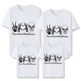 Halloween Matching Family Tops Peace And Love Heart Ghost T-shirts