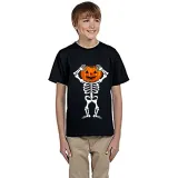 Halloween Kids Boy&Girl Tops Skeleton Happy Face Pumpkin T-shirts